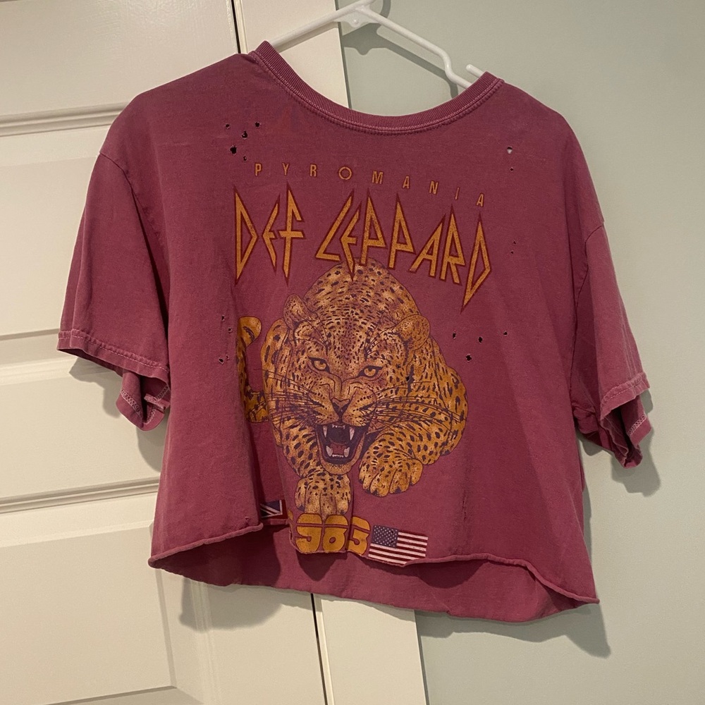 Def Leopard Graphic Crop Tee